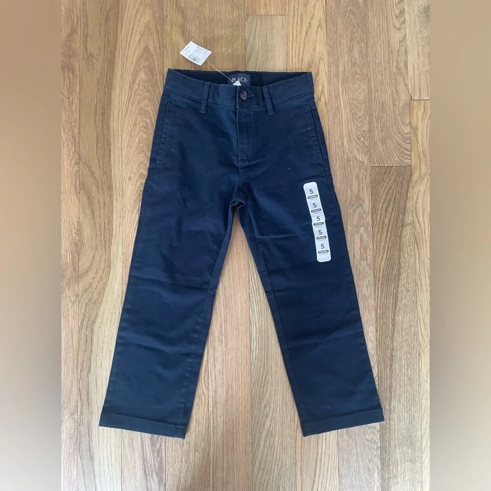 The Children's Place Boys Uniform Stretch Straight Chino Pants in Navy